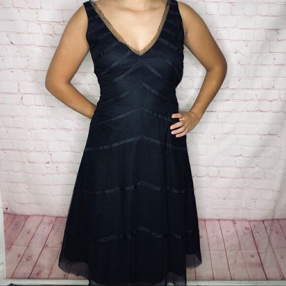 BCBGMAXAZRIA Black Lace and Tulle Dress - Picture 1 of 5